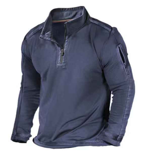 Men's Sports Sweater Zipped Stand Collar Long-sleeved Fashion Top - ClickNbuy