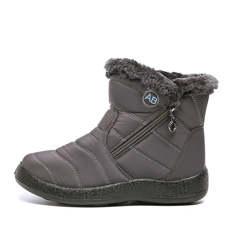 Warm Ladies Snow Boots, Women's Side Zipper Waterproof Cotton Boots - ClickNbuy