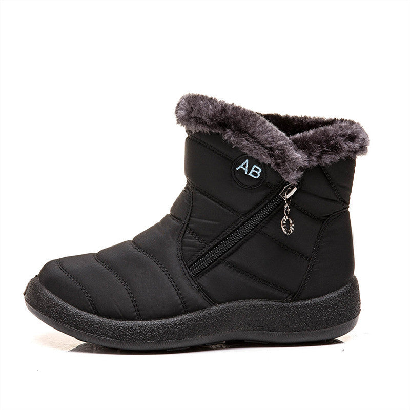 Warm Ladies Snow Boots, Women's Side Zipper Waterproof Cotton Boots - ClickNbuy
