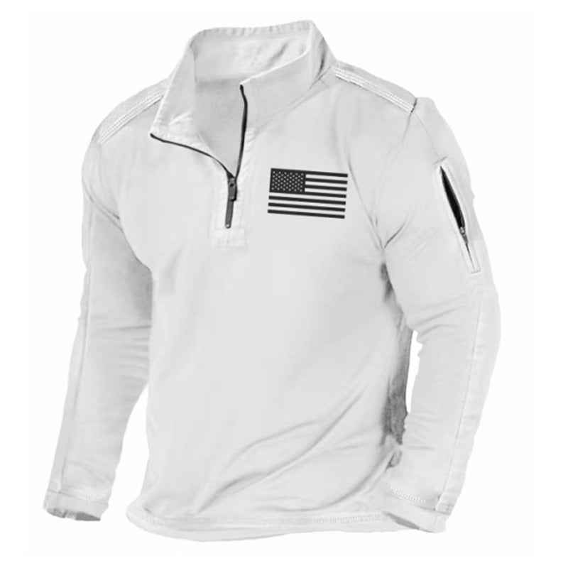 Men's Sports Sweater Zipped Stand Collar Long-sleeved Fashion Top - ClickNbuy