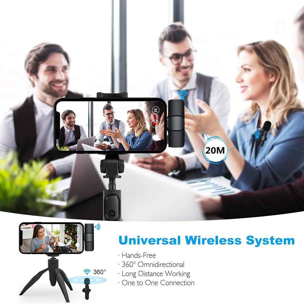 Wireless Lavalier Microphone for iPhone and Android - Portable Mini Mic with Long Battery Life for Audio Video Recording, Live Broadcast, and Gaming - ClickNbuy