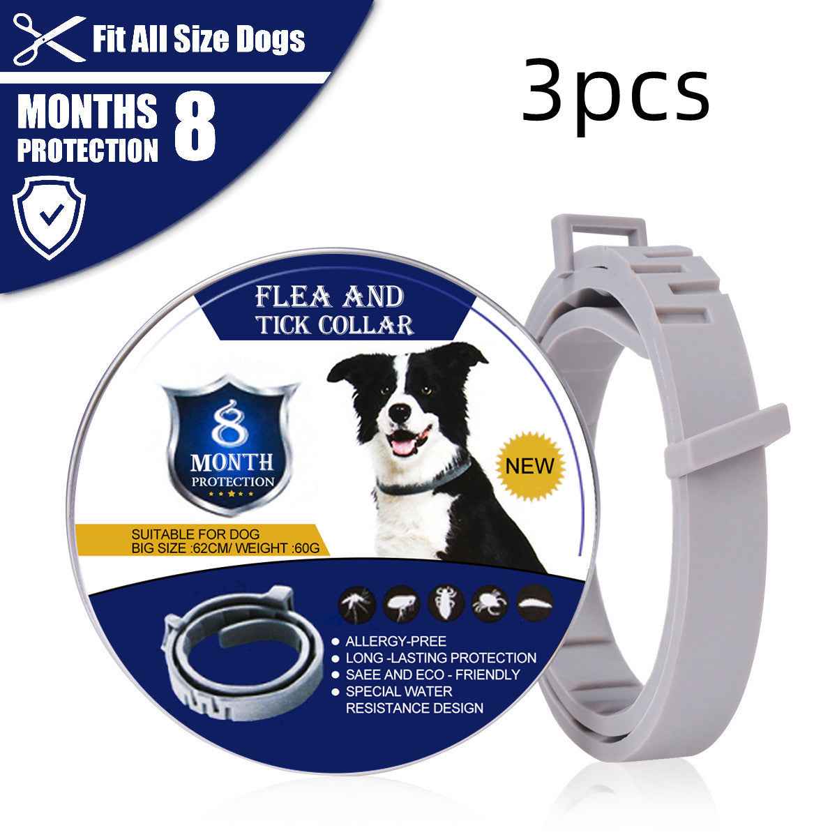 Dog Flea Collar - Long-Lasting Tick and Mosquito Repellent for Pets - ClickNbuy