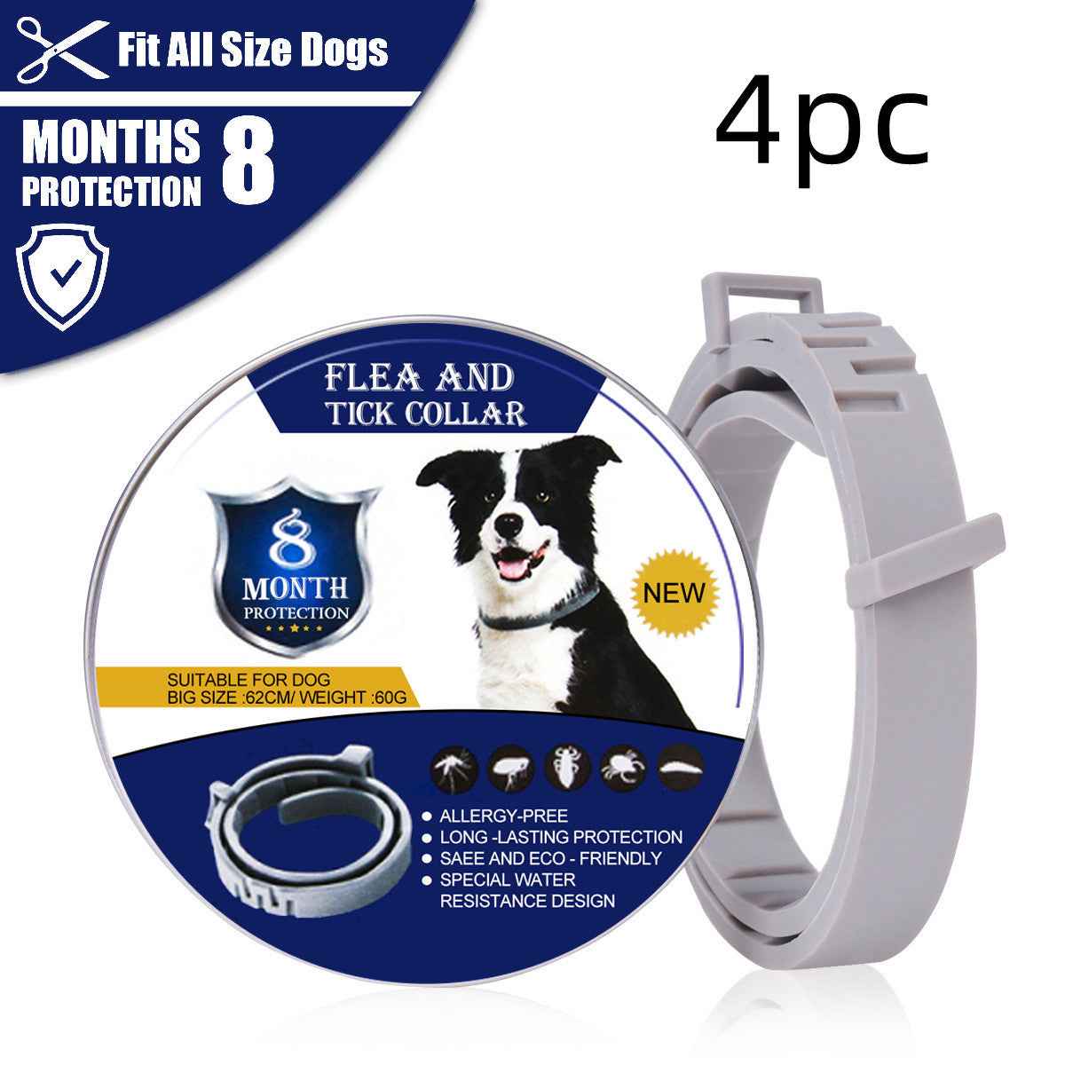 Dog Flea Collar - Long-Lasting Tick and Mosquito Repellent for Pets - ClickNbuy