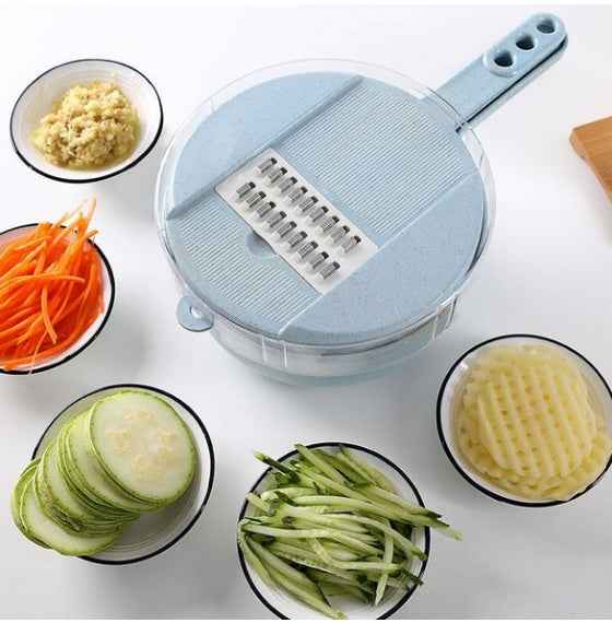 8 in 1 Mandoline Slicer Kitchen Accessories - Vegetable Slicer, Potato Peeler, Grater, and Strainer - ClickNbuy