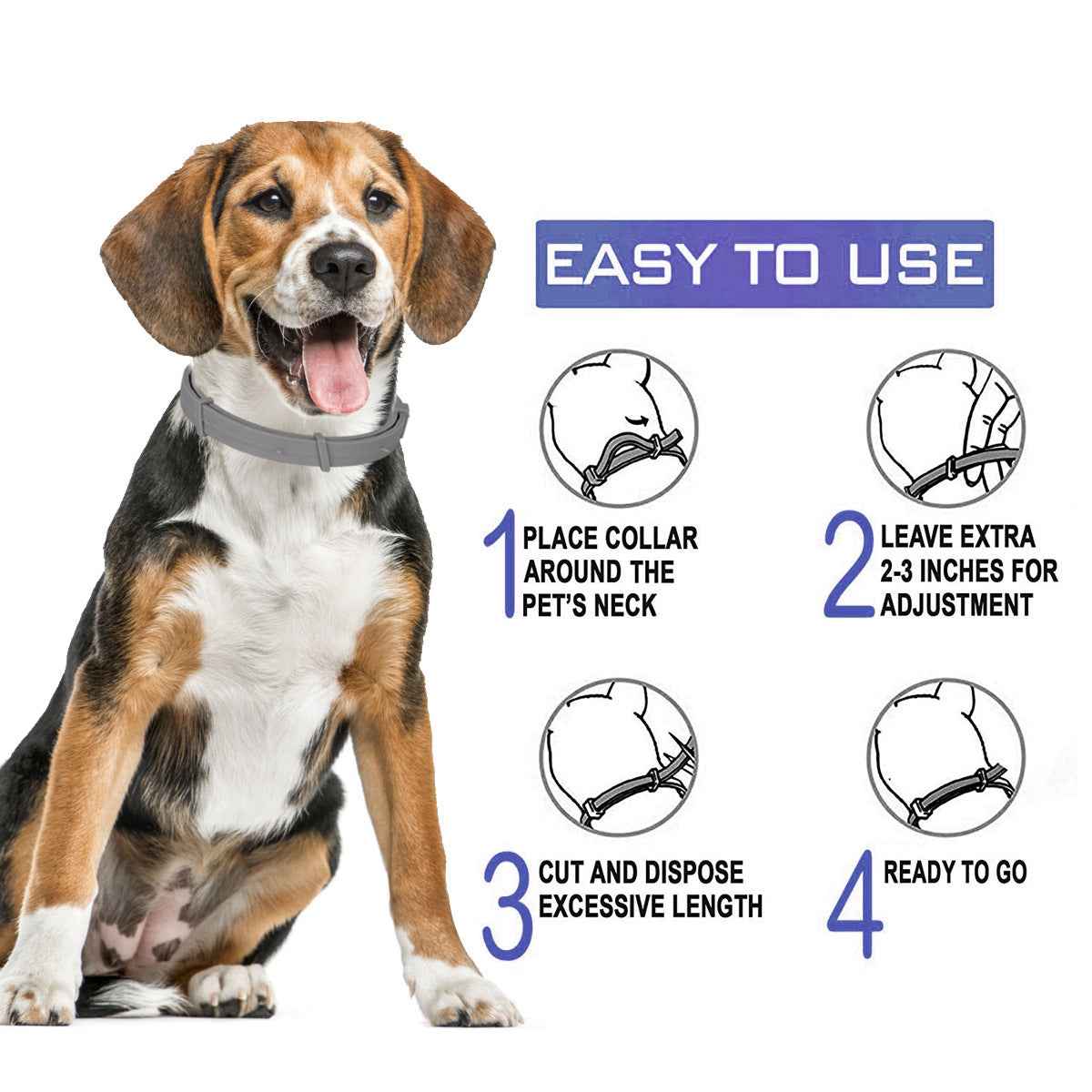 Dog Flea Collar - Long-Lasting Tick and Mosquito Repellent for Pets - ClickNbuy