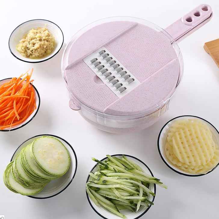 8 in 1 Mandoline Slicer Kitchen Accessories - Vegetable Slicer, Potato Peeler, Grater, and Strainer - ClickNbuy