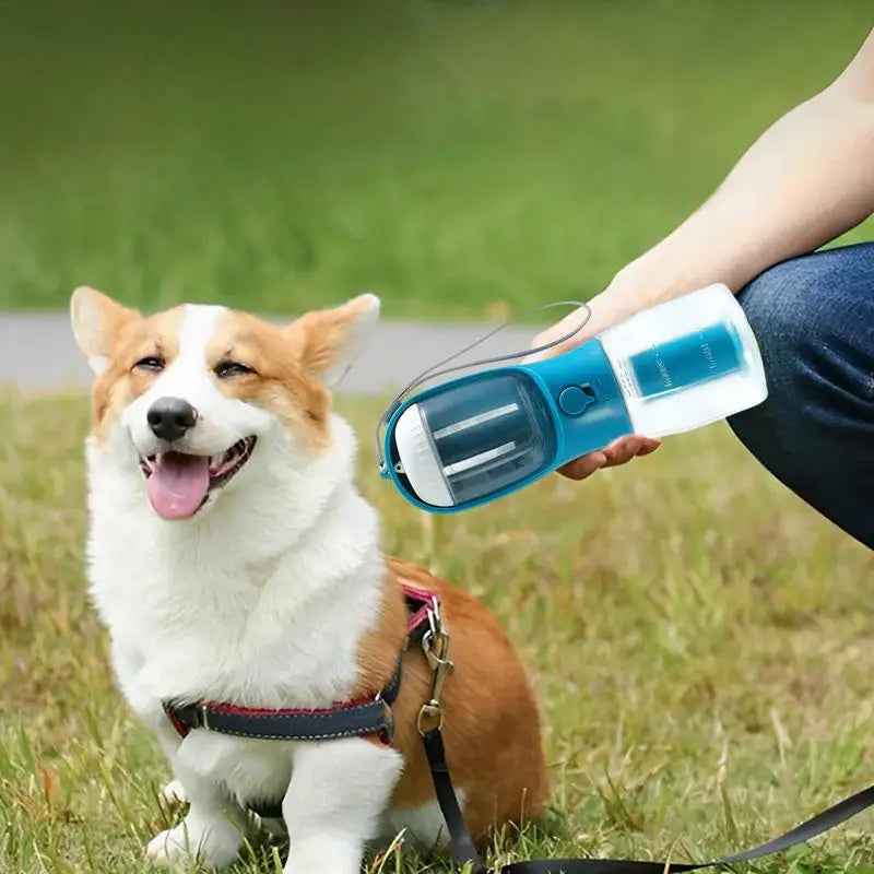 Three-in-One Dog Water Cup Portable Pet Drinking Food Garbage Bag Multi-functional Supplies - ClickNbuy