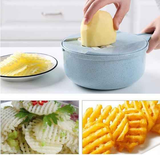 8 in 1 Mandoline Slicer Kitchen Accessories - Vegetable Slicer, Potato Peeler, Grater, and Strainer - ClickNbuy