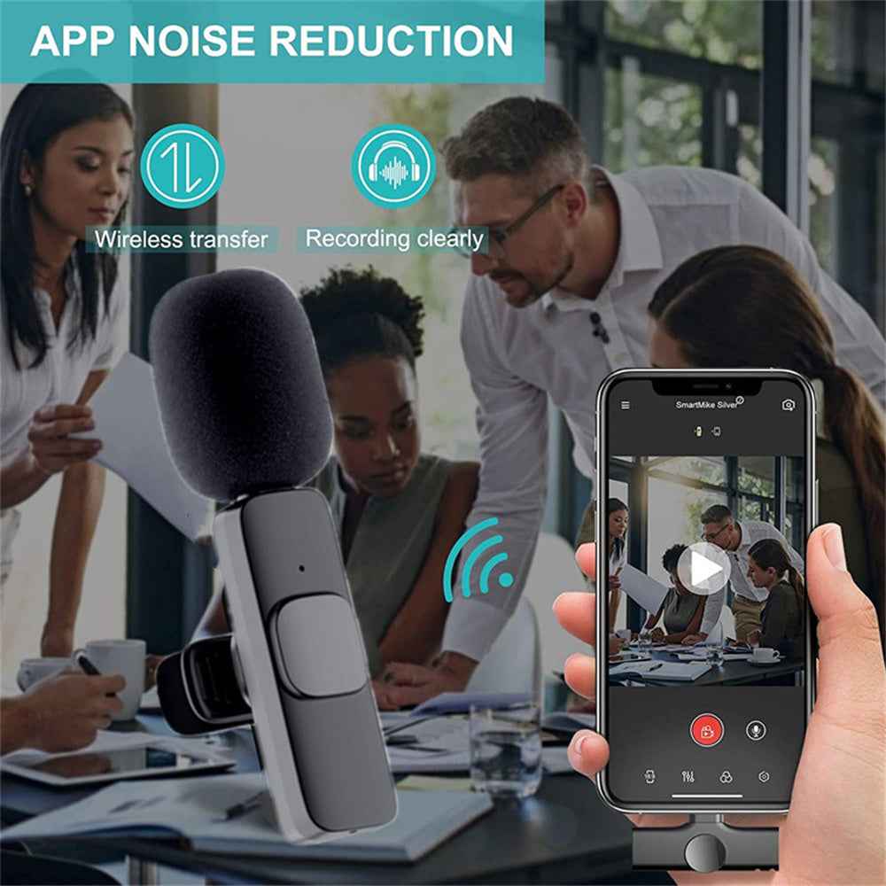Wireless Lavalier Microphone for iPhone and Android - Portable Mini Mic with Long Battery Life for Audio Video Recording, Live Broadcast, and Gaming - ClickNbuy