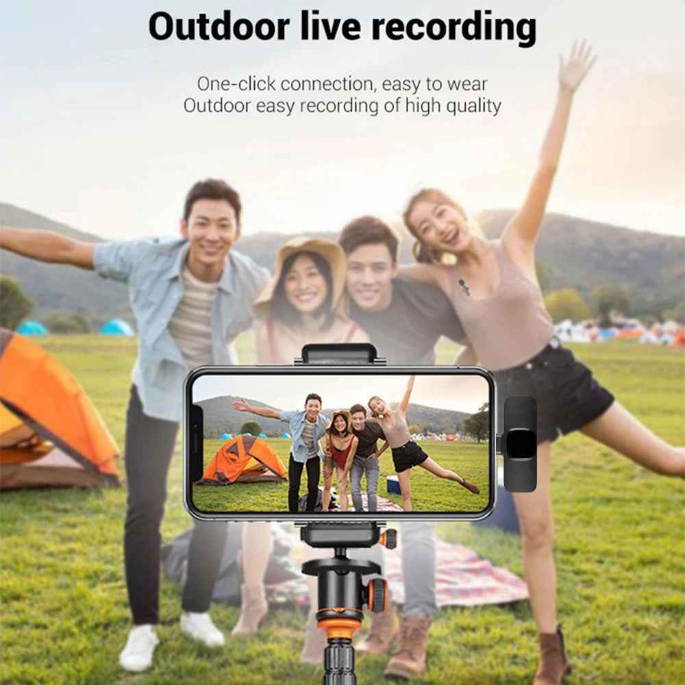 Wireless Lavalier Microphone for iPhone and Android - Portable Mini Mic with Long Battery Life for Audio Video Recording, Live Broadcast, and Gaming - ClickNbuy