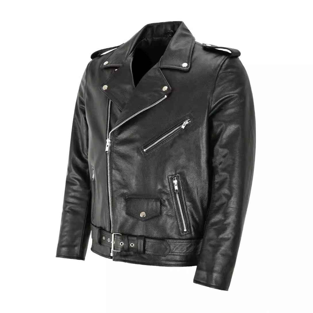 Men's Leather Motorcycle Jacket - Popular Motorcycle Leather Clothing for Men - ClickNbuy
