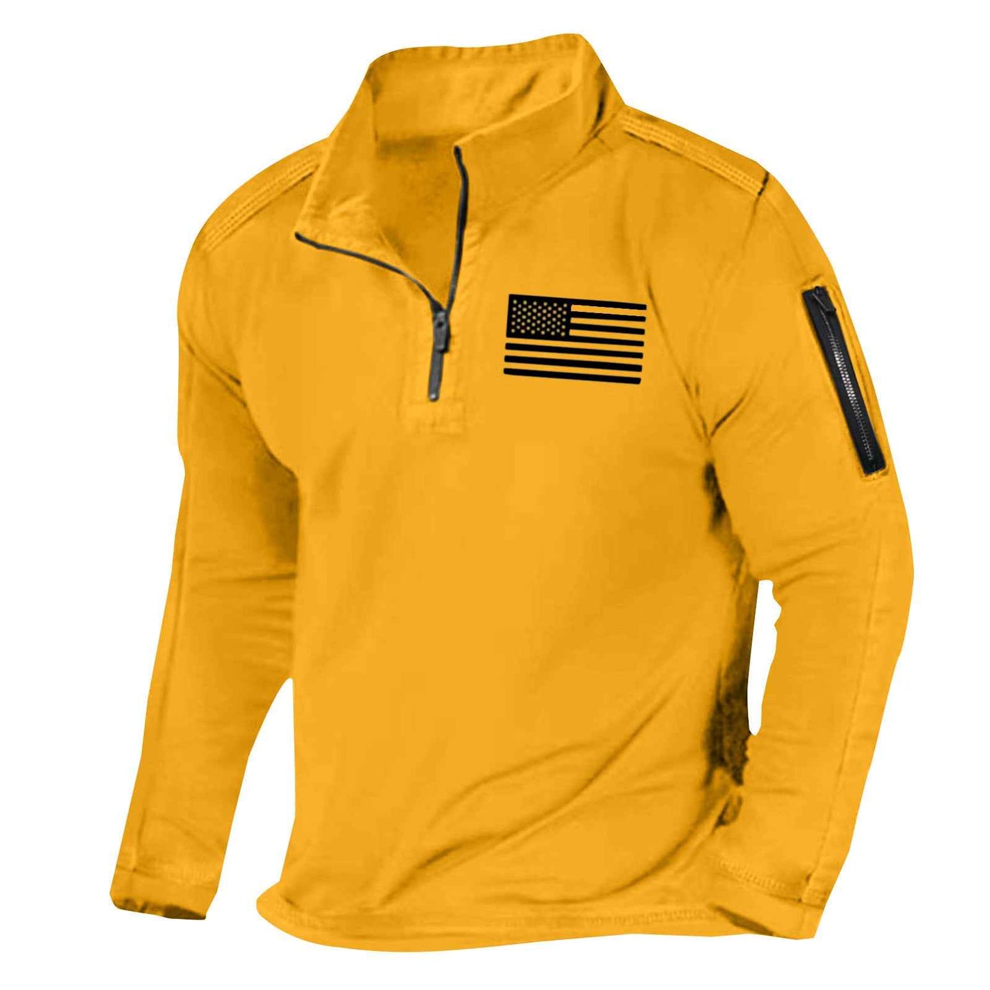 Men's Sports Sweater Zipped Stand Collar Long-sleeved Fashion Top - ClickNbuy