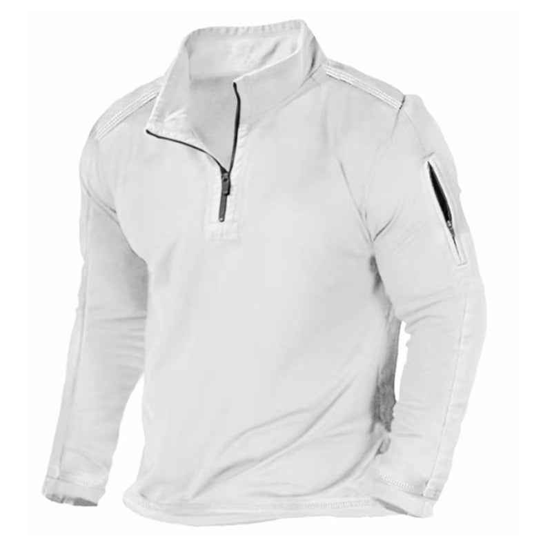Men's Sports Sweater Zipped Stand Collar Long-sleeved Fashion Top - ClickNbuy
