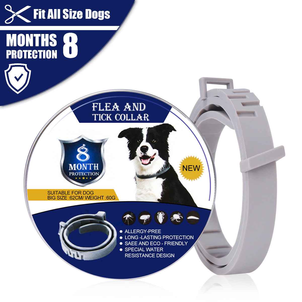 Dog Flea Collar - Long-Lasting Tick and Mosquito Repellent for Pets - ClickNbuy