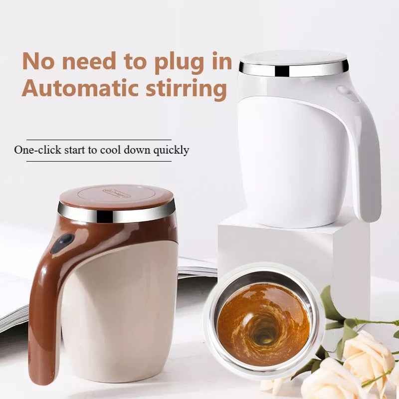 Rechargeable Electric Stirring Cup for Coffee, Milkshakes, and More - Automatic Rotating Magnetic Water Cup - ClickNbuy