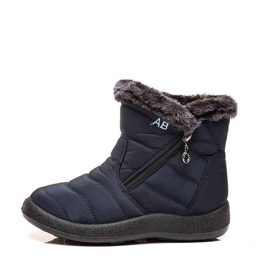 Warm Ladies Snow Boots, Women's Side Zipper Waterproof Cotton Boots - ClickNbuy
