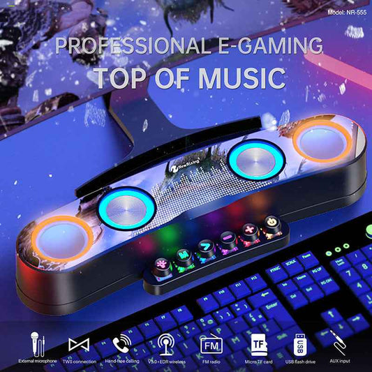 Desktop Bluetooth Gaming Speaker with LED Lights for Colorful Sound Experience - ClickNbuy