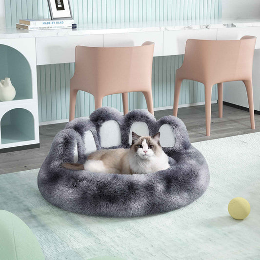 Cozy Bear Paw Dog Bed for Small & Medium Pets | Plush Cat Beds for Indoor Use | Soft Pet Furniture for Dogs & Cats - ClickNbuy