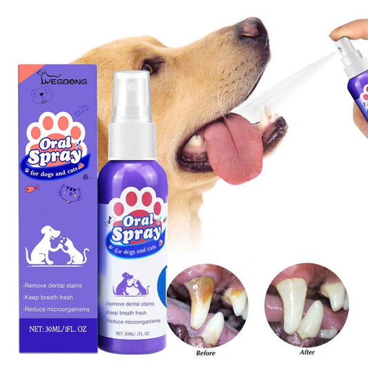 Cat and Dog Teeth Cleaning Spray for Fresh Breath and Tooth Stain Removal - ClickNbuy