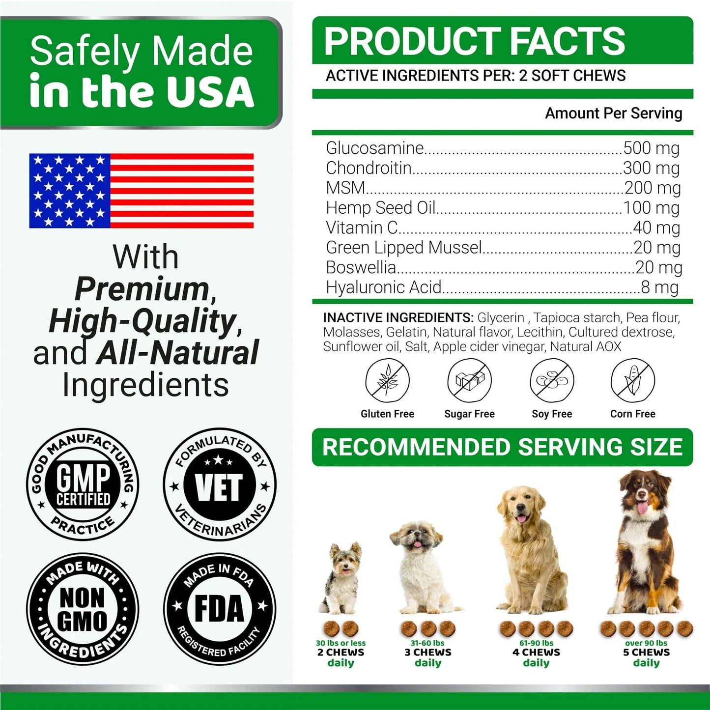 Dog Joint Supplement Glucosamine for Healthy Hips with Chondroitin & MSM - ClickNbuy